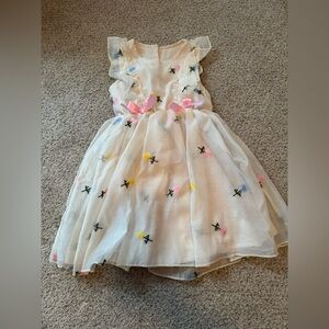 SHEIN Kids Floral Dress with Pink and Yellow Embroidery